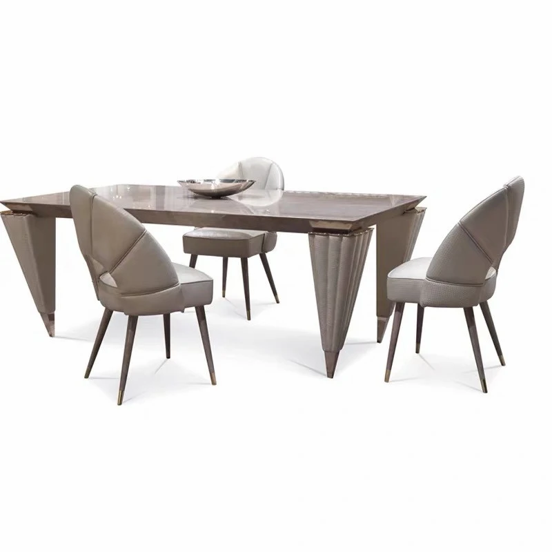 Мебель для виллы столовой гостиной кожаный обеденный стул с обивкой