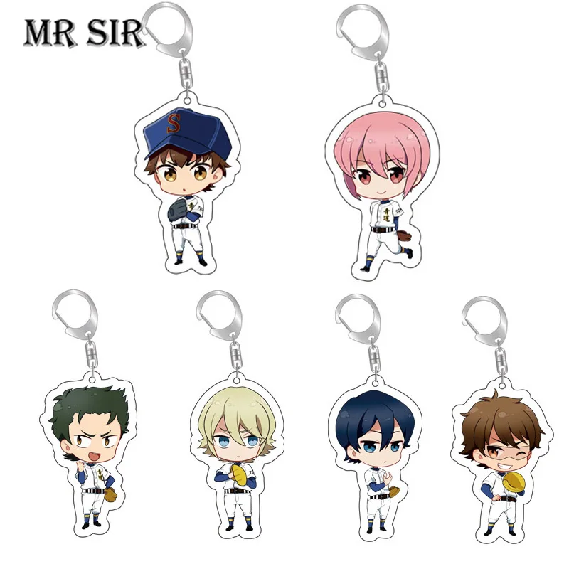 

Ace of Diamond Keychain Cartoon Figure Sawamura Eijun Kominato Haruichi Double Sided Acrylic Key Chain Pendant Anime Accessories