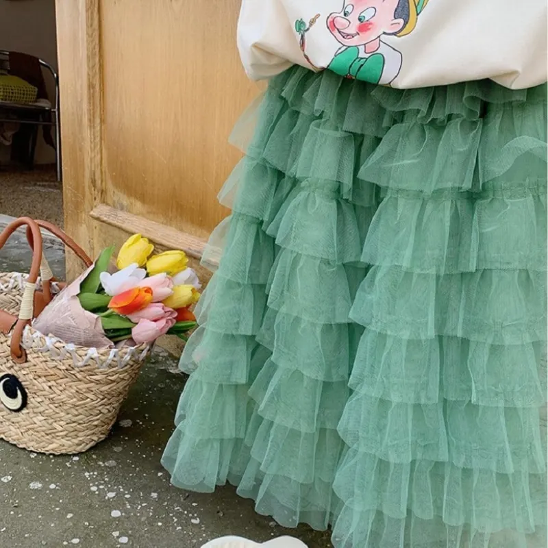 Fashion Baby Girl Tutu Skirt Layered Fluffy Infant Toddler Child Princess Tulle Skirt Long Baby Clothes Party Birthday 1-10Y images - 6