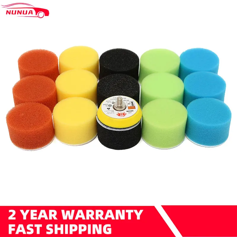 

16pcs 2 Inch 50mm Buffing Sponge Polishing Pad Dual Action Hand Tool Kit Car Polisher Compound Polishing Thread Abrasive Tools