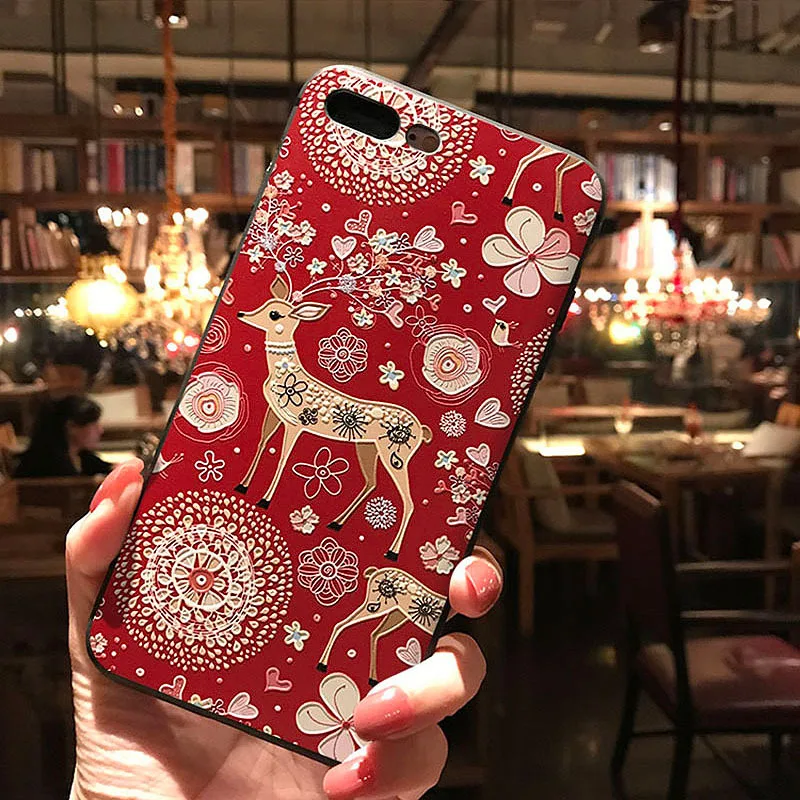 

3D Emboss Phone Case for IPhone XR XS Max X 10 5 5S SE 2020 6 6S 7 8 Plus Flower Cover for IPhone 13 11 12 Pro Max Mini Couqe 13