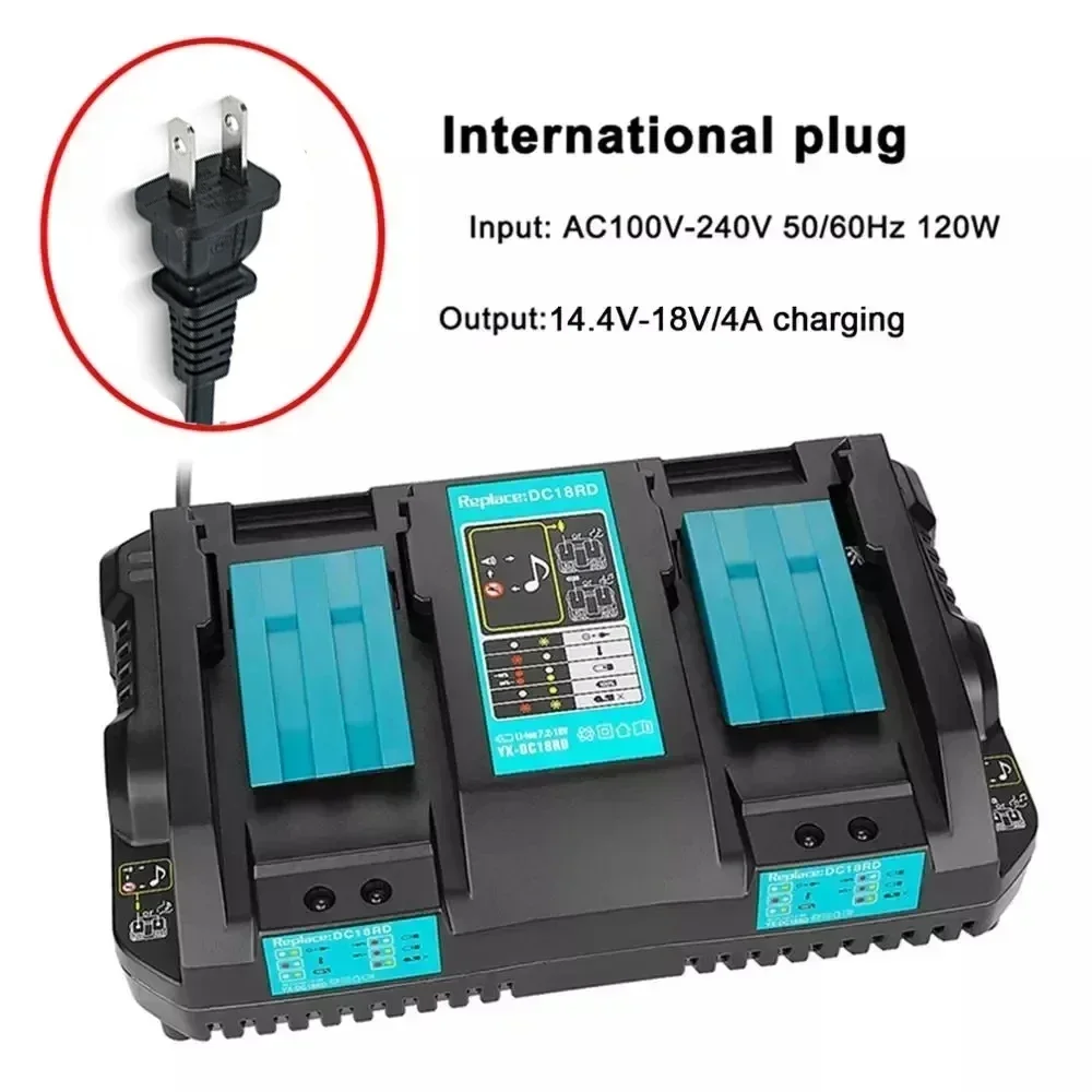 Зарядное устройство с двойным литий-ионным аккумулятором для Makita 18 в 14 4 В 4A DC18RD