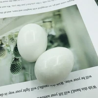 1pc natural white chalcedony jades egg stone hand carved crystals stones healing aquarium ornaments magic home decoration