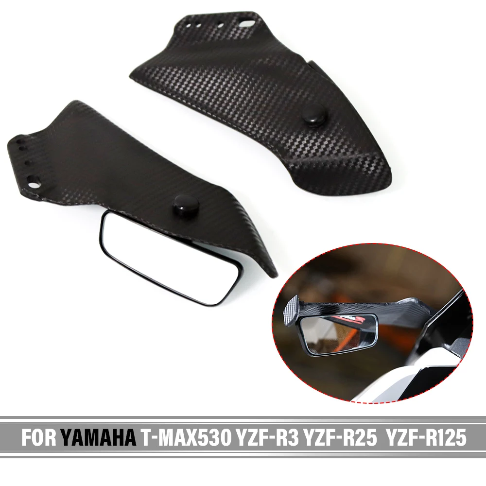 

For Yamaha T-MAX530 YZF-R3 YZF-R25 Universal Motorcycle Side Wing Fairing Spoiler Adjustable Flank Spoiler Fairing with Mirrors