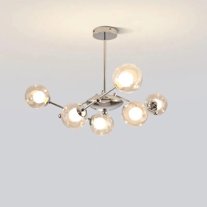 Зеркальная хромированная люстра стильное украшение для гостиной спальни кухни