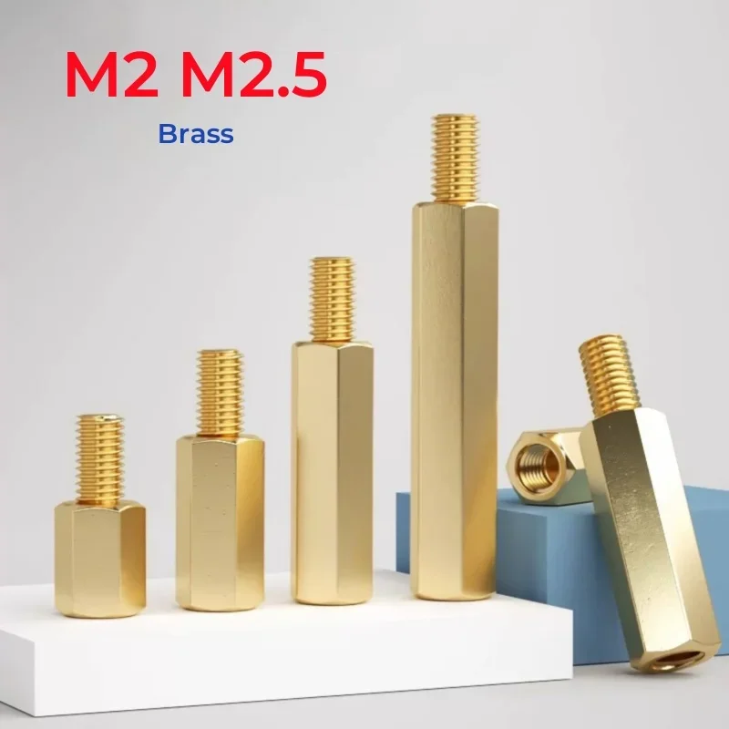 

M2 M2,5*L + 3/4/6 мм латунные длинные шестиугольные проставки для печатных плат «папа-мама»