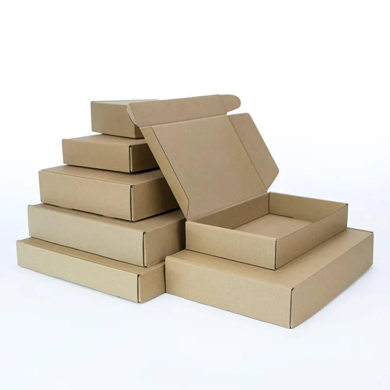 10Pcs Kraft Gift Boxes 3 Layers Corrugated Paper Box Thicken Cardboard Carton Shipping Box Mailer Express Packaging Boxes