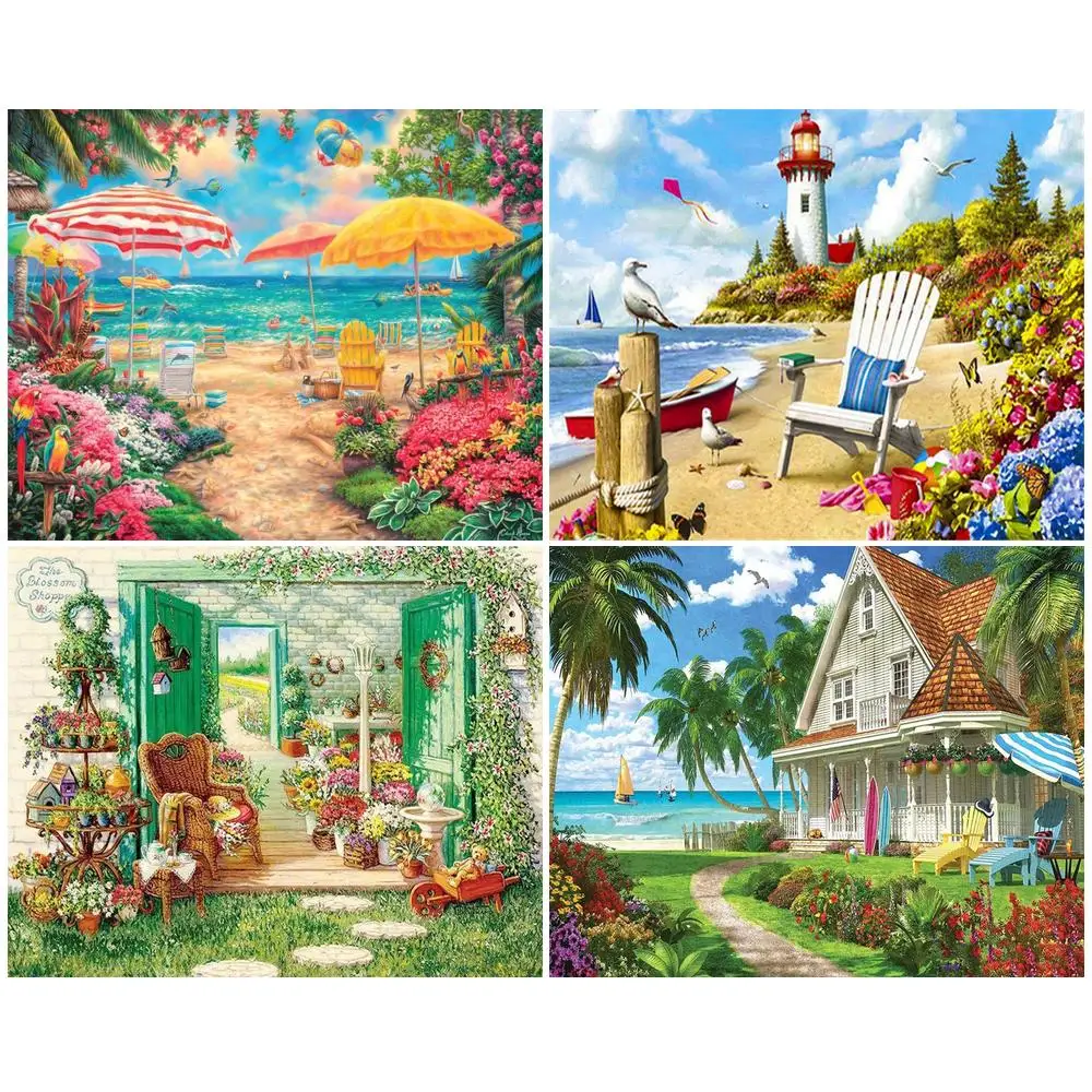 

Картина по номерам на акриловой основе GATYZTORY, пейзаж, картина, Рисование цветов «сделай сам», подарок для взрослых и детей, домашний декор