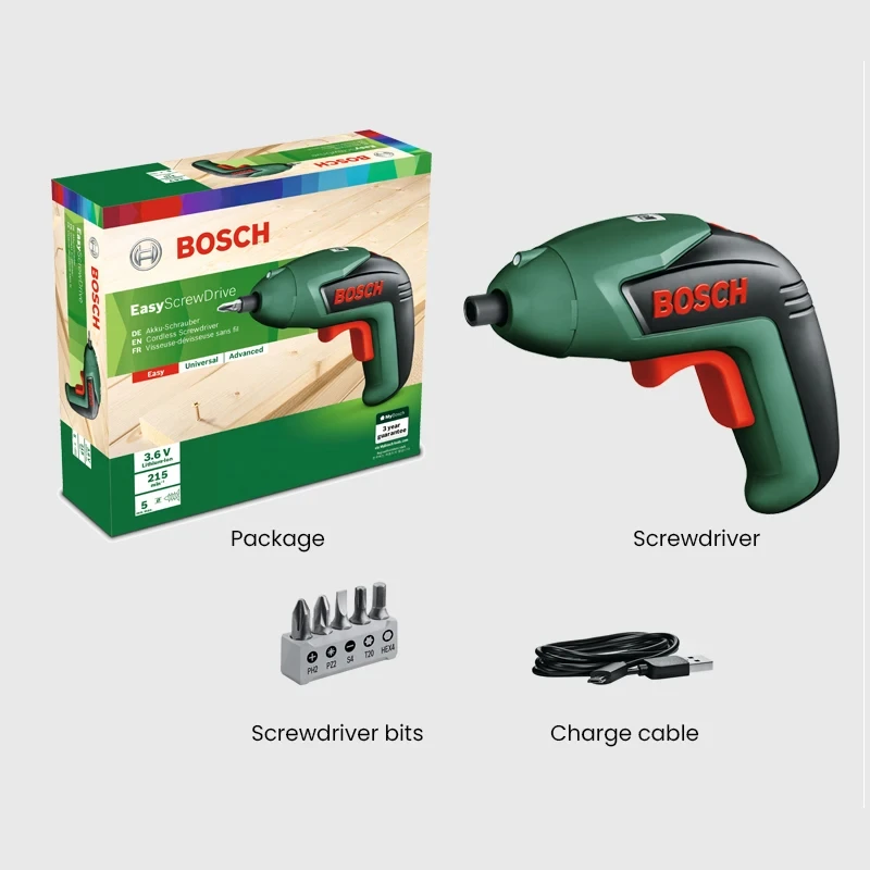 Набор беспроводных электрических отверток Многофункциональный Bosch Easyscrew Drive с