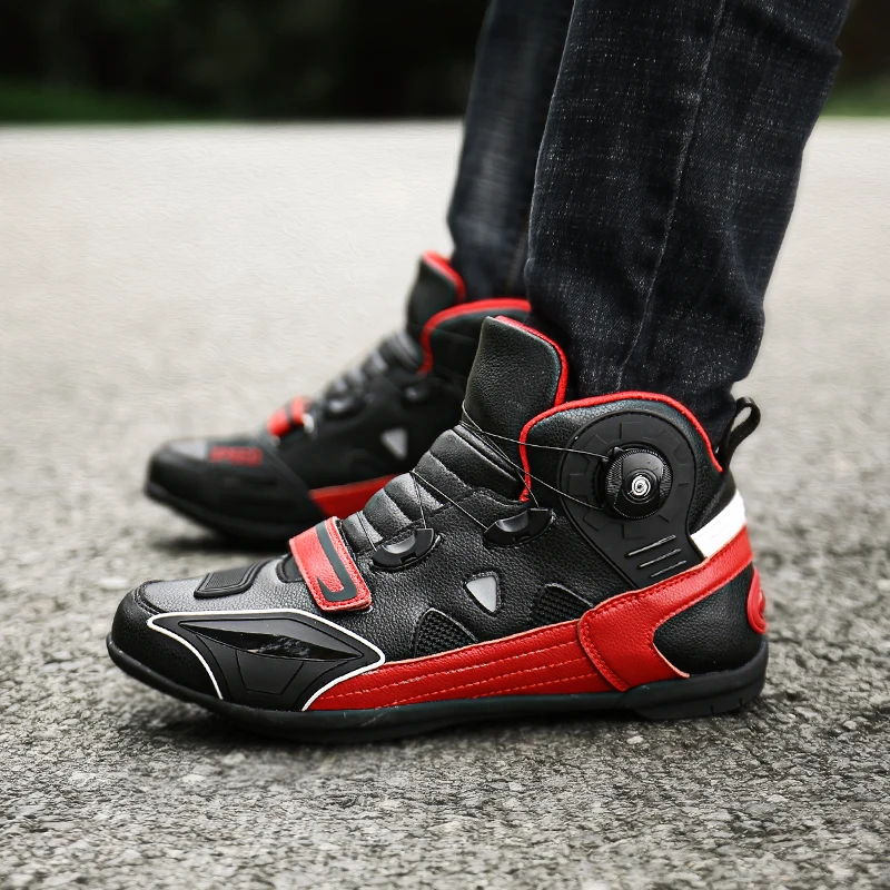 

Мотоциклетные ботинки для мужчин и женщин, водонепроницаемая обувь для скоростных мотокроссов, мягкие Нескользящие защитные сапоги для ез...