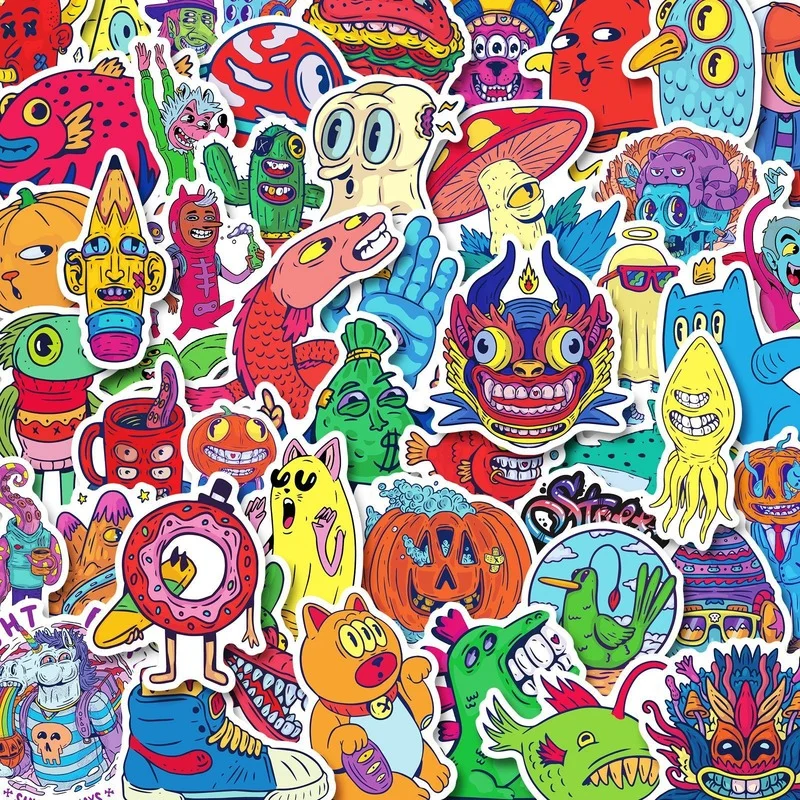 

10/25/50pcs Cute Kawaii Little Monster Graffiti Stickers Cartoon Guitar Laptop Phone Luggage Cup Diary Skateboard Decal Kids Toy