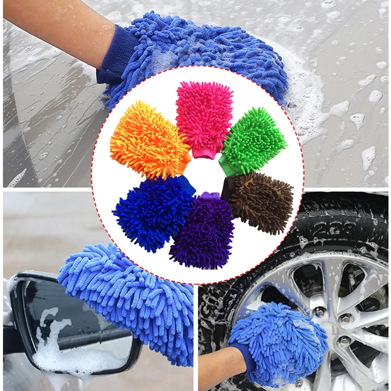 

Paint Cleaner Microfiber Chenille Car Styling Moto Wash Vehicle Auto Cleaning Mitt Glove Equipment Detailing Cloths Home Duster