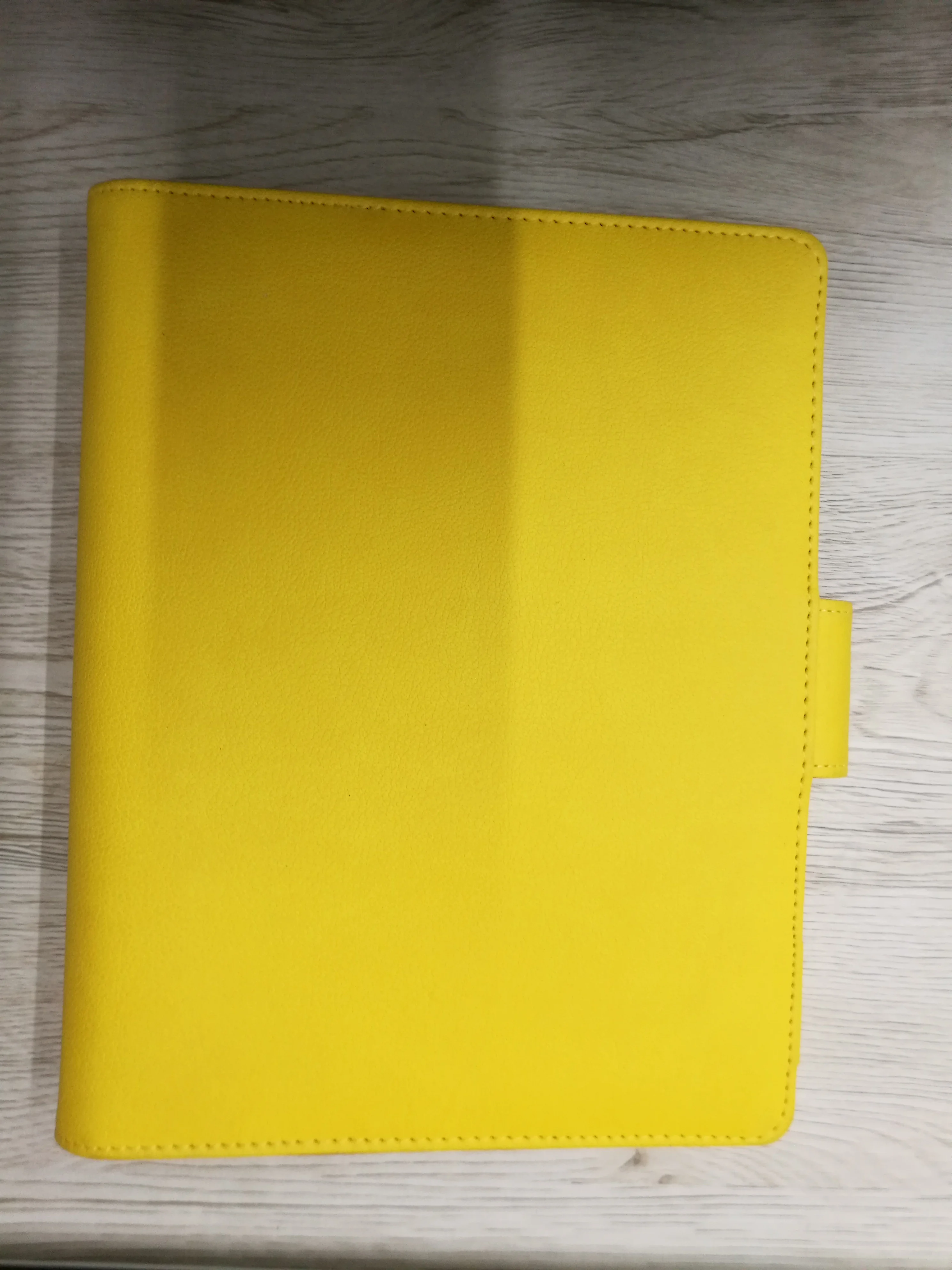 Pure Warm Yellow Soft PU Leather Cover A5 Coil Book Cover For Standard 6 Rings Loose Leaf Refilled Paper