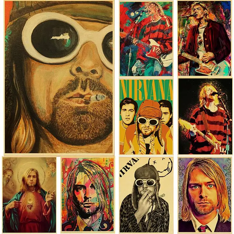 

Постеры Singer Курта Кобейна в стиле рок-н-роллов, ретро, для творчества, винтажный Декор для комнаты, бара, кафе, в подарок