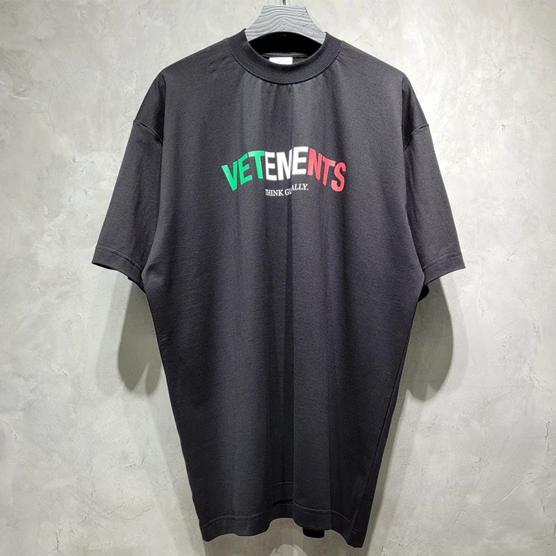 

VETEMENTS T-shirt 1:1 Oversize Top Tees Embroidered Tag T-shirts