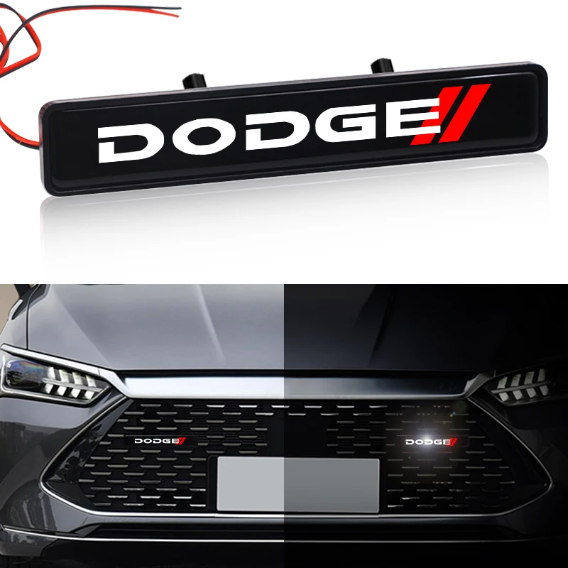 

1pc New Car LED Front Hood Grille Emblem Badge Decorative Light For Dodge Caliber Ram 1500 Caravan Charger Grand Caravan Journey
