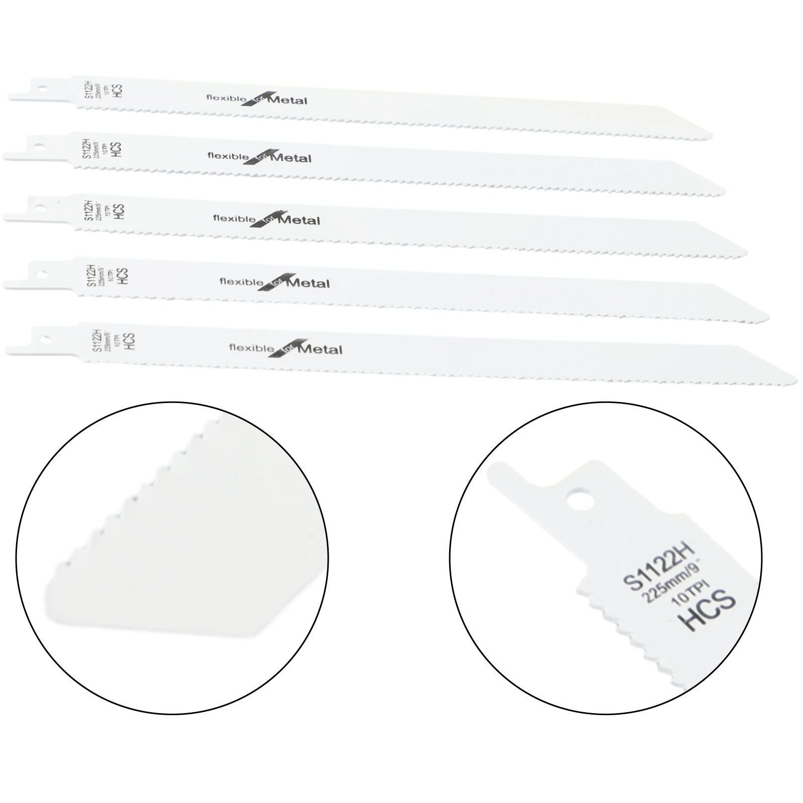 

9\" BI-Metal Reciprocating Saw Blade BI-Metal Cutting 1.8mm Pitch 1/2\" Universal Shank 225mm 5pcs For Reciprocating Saw Blade