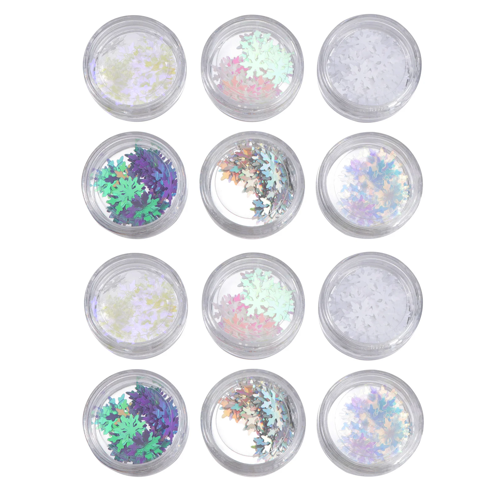 

12pcs Nail Sequins Stylish Snowflake Nail Paillette Christmas Nail Paillette Nail Sequins Decor Manicure Paillette
