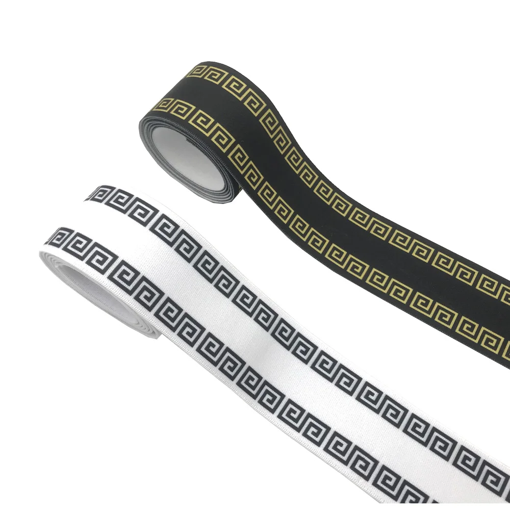 

25mm 40mm 1 Meter/Lot Geometry Print Garment Waist Elastic Webbing DIY Apparel Band Bags Strap Sewing Accessories
