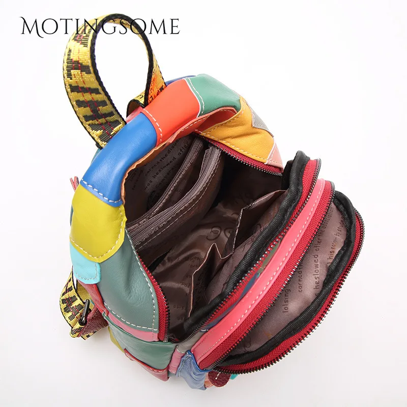 Новинка 2022 рюкзак из натуральной кожи для женщин овечьей путешествий красочный в