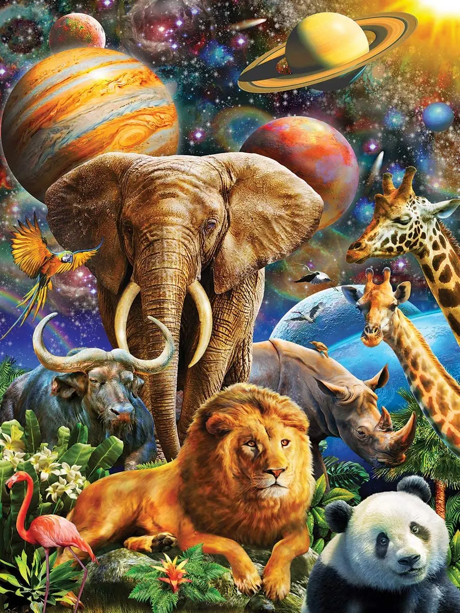 

Animal starry sky 3d puzzle for adults wood baby toys jigsaw puzzle