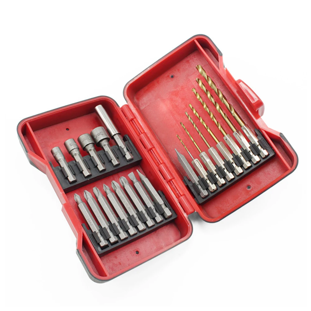 

21pcs/set Socket Adapter Drill Bits Set Professional Drill Bits Conversion Sleeve Kits Woodworking Hand Tool for Thin Iron Sheet