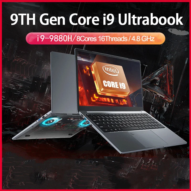 

15.6 Inch Laptop Intel Core i9 9880H i7 9750H Windows10/11 2*DDR4 2*M.2 SSD Ultrabook Computer Fingerprint Unlock WIFI5 BT4.0