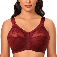 new red wine sexy bra women bra full coverage unlined ultra thin plus size bra wireless big minimizer bras big size b c d dd e