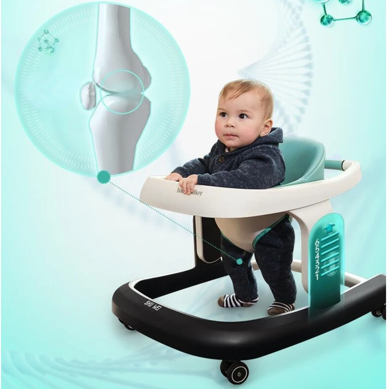 Adjustable Baby Walker Anti-o-leg Baby Walk Learning Anti Rollover Walker Multi-functional Toddler Walker Can Sit On A Trolley