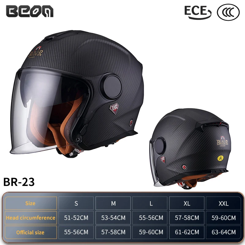 BEON BR-23 углеродное волокно мотоциклетный Электрический автомобильный шлем