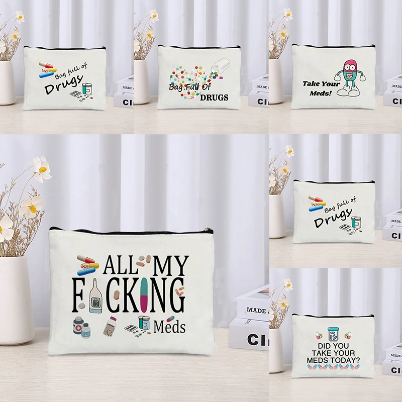 Забавная медицинская сумка-органайзер для хранения мелочей холщовая сумка на