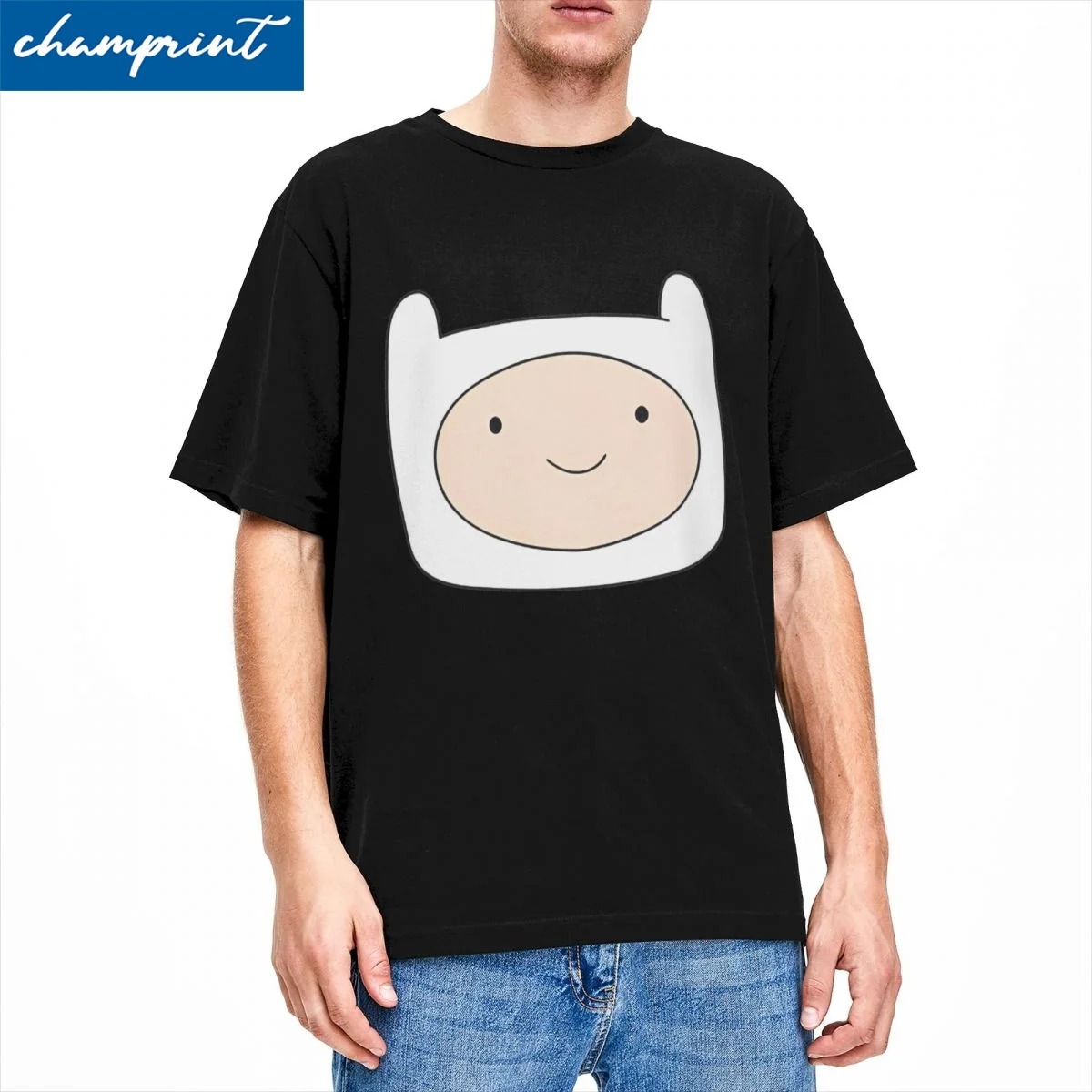 Футболки с головой Финна мужские и женские хлопковые уникальные футболки