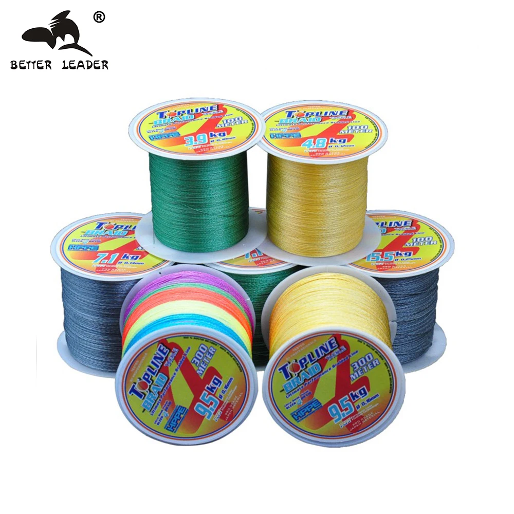 

Better Leader Fishing Line 100M 300M 4 Strands PE Multifilament Fishing Wire Carp Fishing Braid for Fishing Accessories