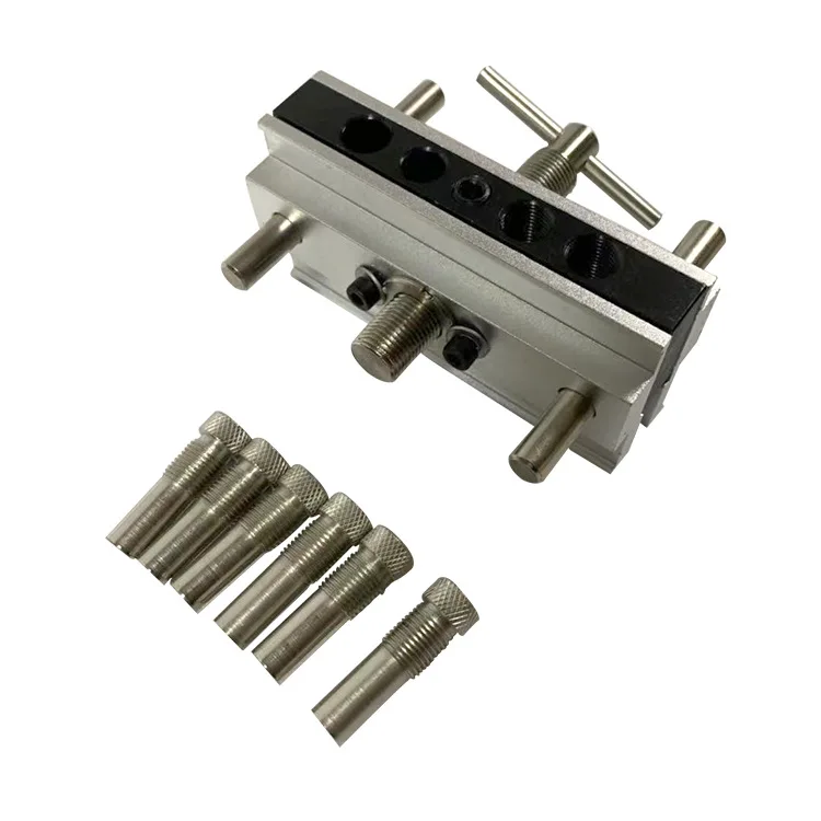 

Straight hole locator Plank connection drilling locator Vertical punching fixture Log pin locator