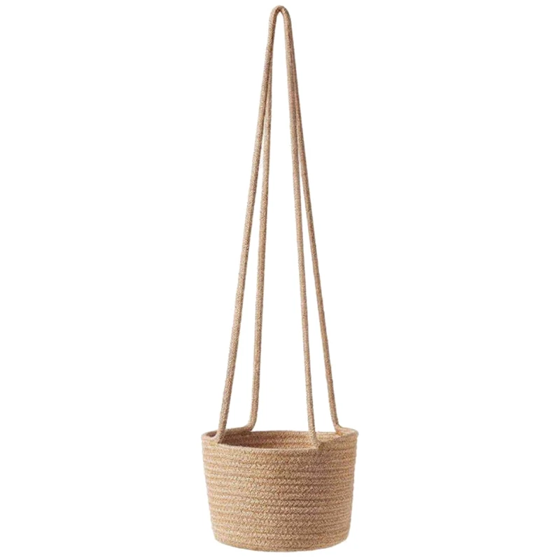

Hanging Rope Planter Baskets with Long Hanging Rope, Hand Woven Plant Holder Decorative Flower Pot Holder for Home Decor