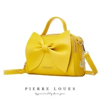 luxury leather handbags female shoulder crossbody bags for women messenger bags ladies phone purse tote bags bow yellow bolsas