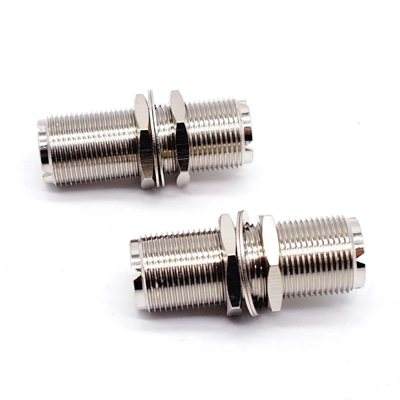 Promotion! 2Pcs PL-259 Bulkhead Connector UHF Female To Adapter SO239 Nut Panel Mount CB Radio |