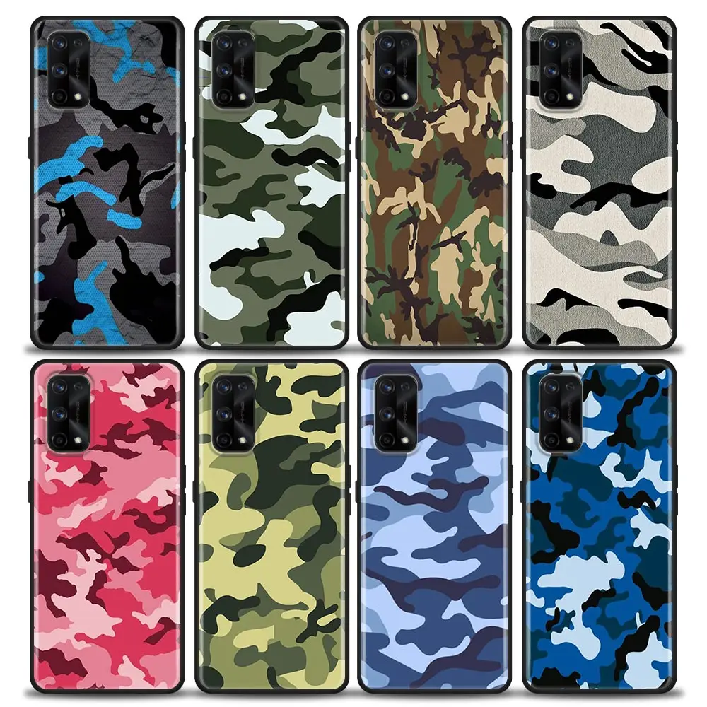 

Camouflage Pattern Camo Military Army Phone Case for Realme 5 6 7 X7 X50 5G Pro Case Ultra 7i C3 C11 C15 XT Soft Silicone Cover
