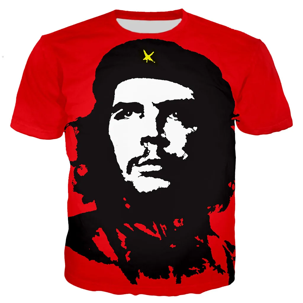 

Новинка лета 2023, модные крутые футболки Che Guevara с 3D принтом, уличная одежда, рубашки оверсайз унисекс