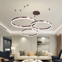 modern round ring led pendant lamp dimmable gold for bedroom living dining room chandelier home decor lighting lusters luminaire