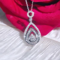 2022 gorgeous water drop pendant necklace for women wedding engagement brilliant cubic zirconia necklace trendy jewelry