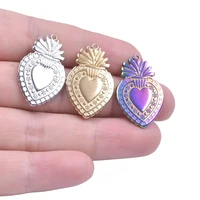 fashion jewelry heart strawberry accessories stainless steel charm jewelry making craft for women collar pendant necklace 5pcs