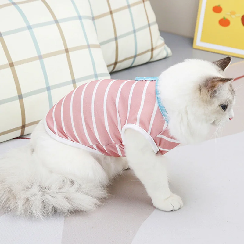 Классическая полосатая кошачья майка классическая одежда для домашних животных