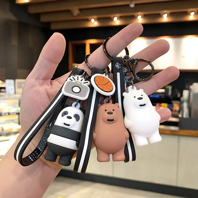 

Cartoon Cute Foodie Bear Key Chain Creative Schoolbag Car Key Pendant Figurine Doll Panda Ornaments/Couple Gift Keychain