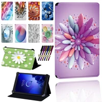 tablet case for alcatel 1t 7 103t 8 10a3 10 case 3d pattern tablet foldable anti fall protective case cover pen