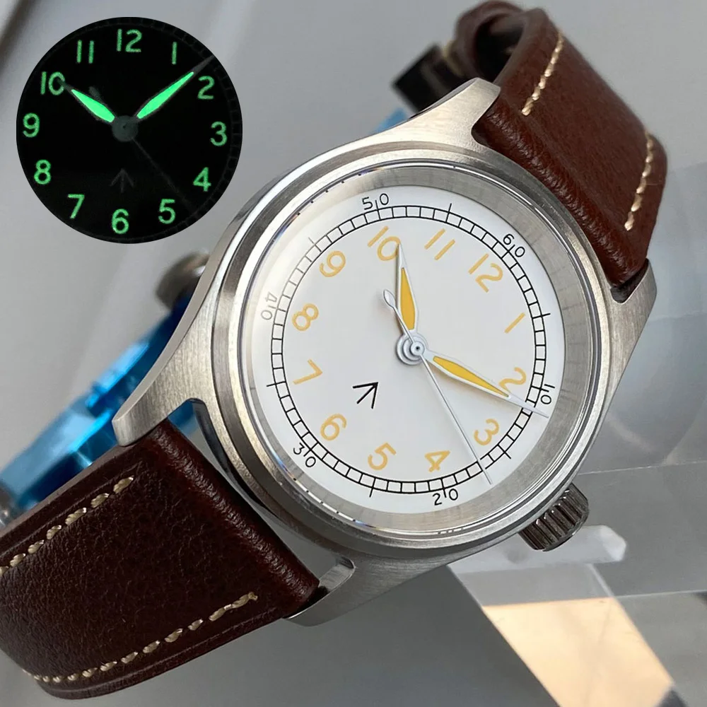 TANDORIO 36 мм белые черные полевые часы NH35 автоматический механизм 20ATM дайверские