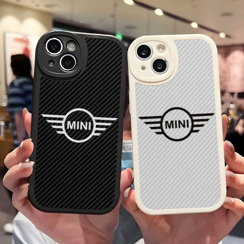 Роскошный силиконовый чехол для телефона с Логотипом BMW Cooper, чехол для IPhone 13 11 14 12 Pro Max Mini Xs X Xr 7 8 Plus SE2020, кожаный чехол