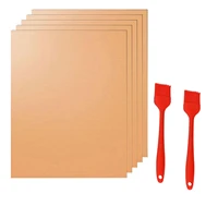 bbq grill mat copper non stick reusable covers bbqgrill mat set of 7 with brushes baking accessories for microwave