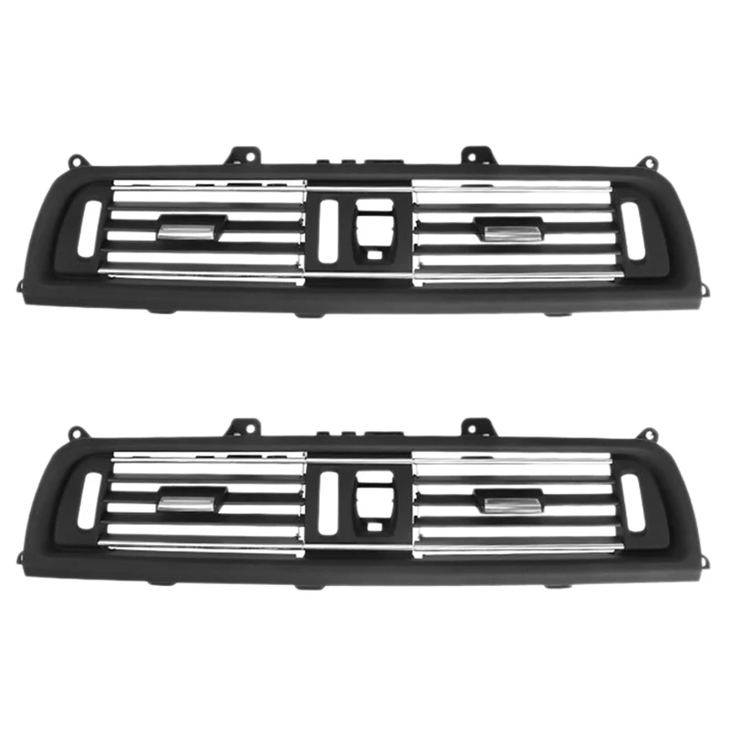 

2X Plated Black Dashboard Central Air Conditioner Vent Grille Complete Assembly For BMW 5 Series F10 F11 F18 64229209136