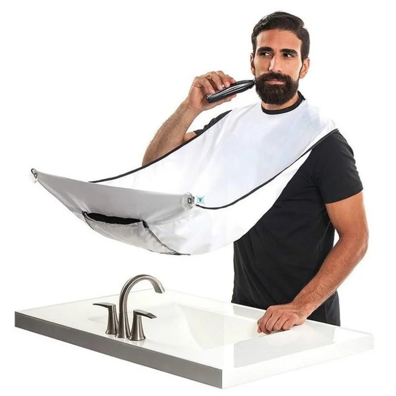 

New Male Beard Shaving Apron Care Clean Hair Adult Bibs Convenient Cleaning Hanging Neck Type Beard Shaving Apron Household Bibs